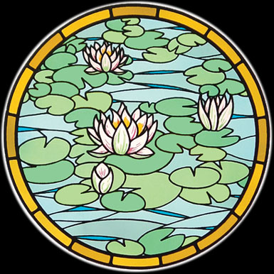 'Lily Pond" Suncatcher. (shown here just over half size)